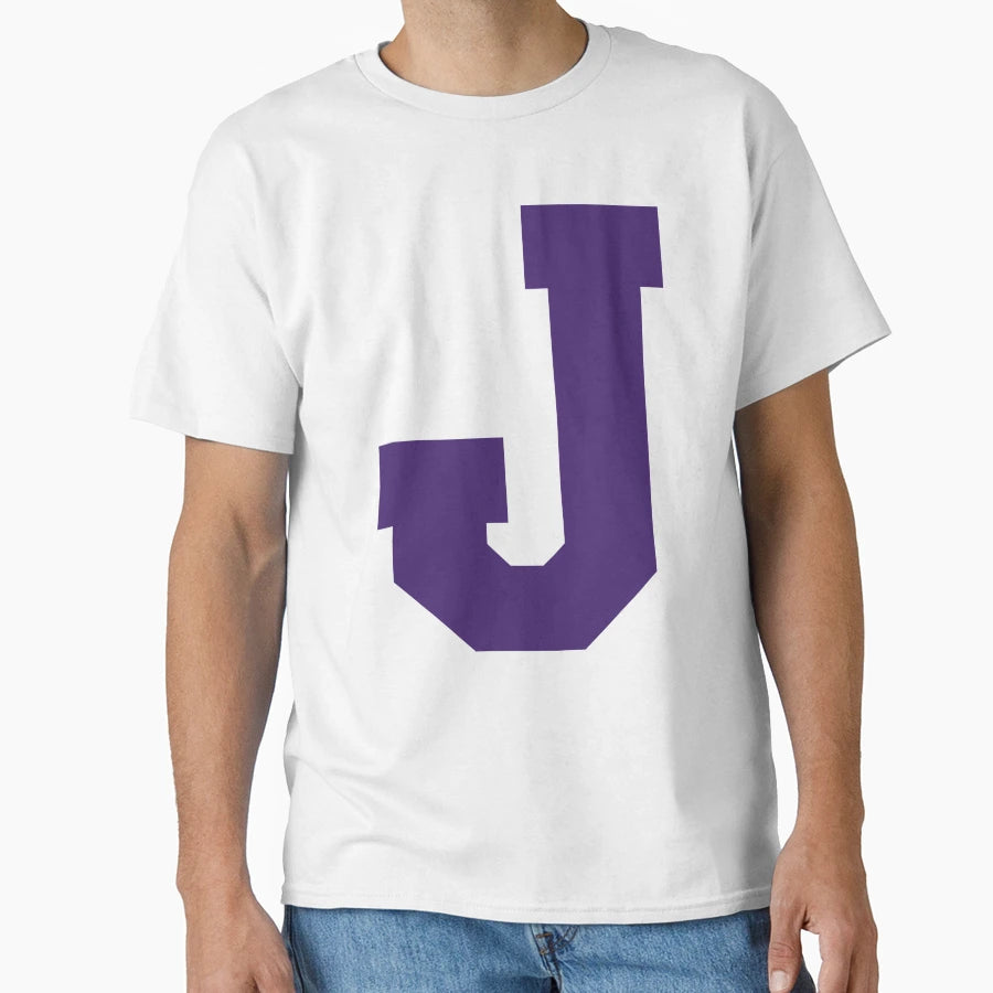 Alphabet Purple J Sports Letter J T-Shirt - Trendy Graphic Unisex - T-Shirt, Sweatshirt, Hoodie