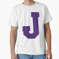 Alphabet Purple J Sports Letter J T-Shirt - Trendy Graphic Unisex - T-Shirt, Sweatshirt, Hoodie
