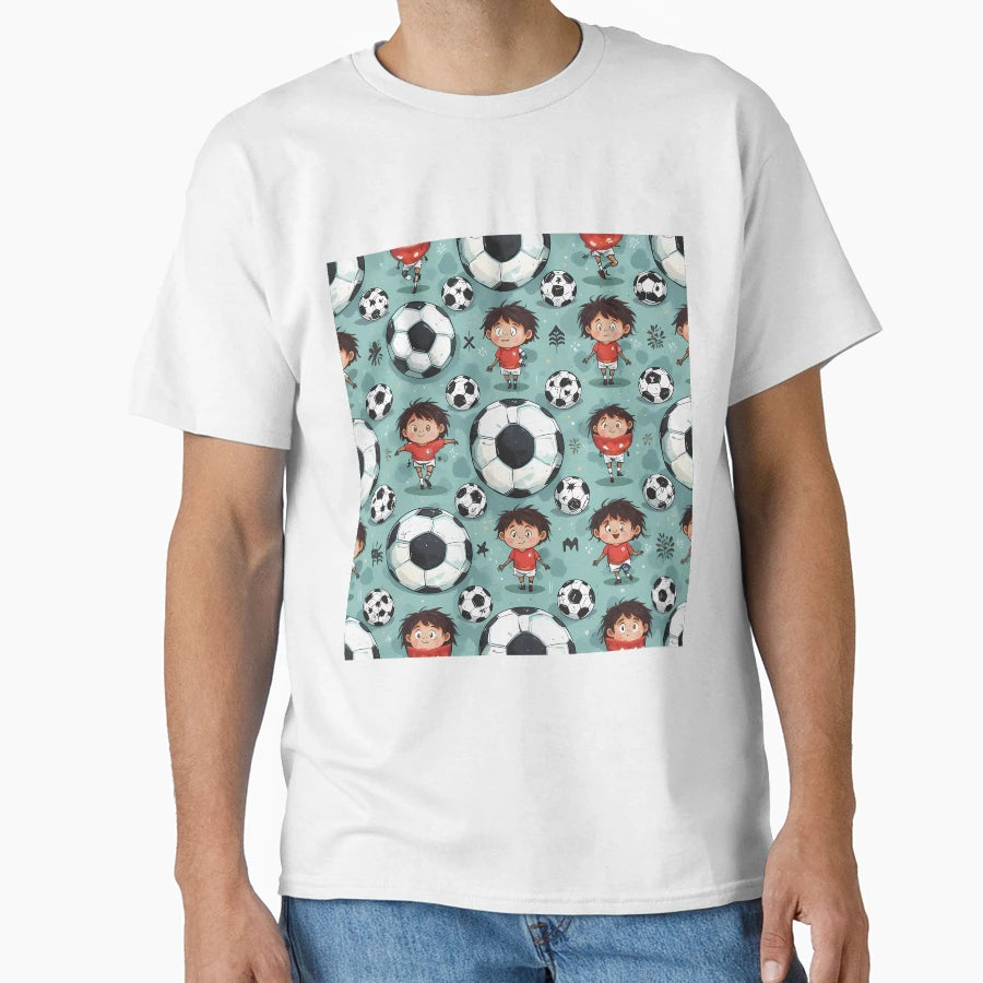 Soccer Game Joy Fun Elements T-Shirt - Minimalist Print for Adults - T-Shirt, Sweatshirt, Hoodie