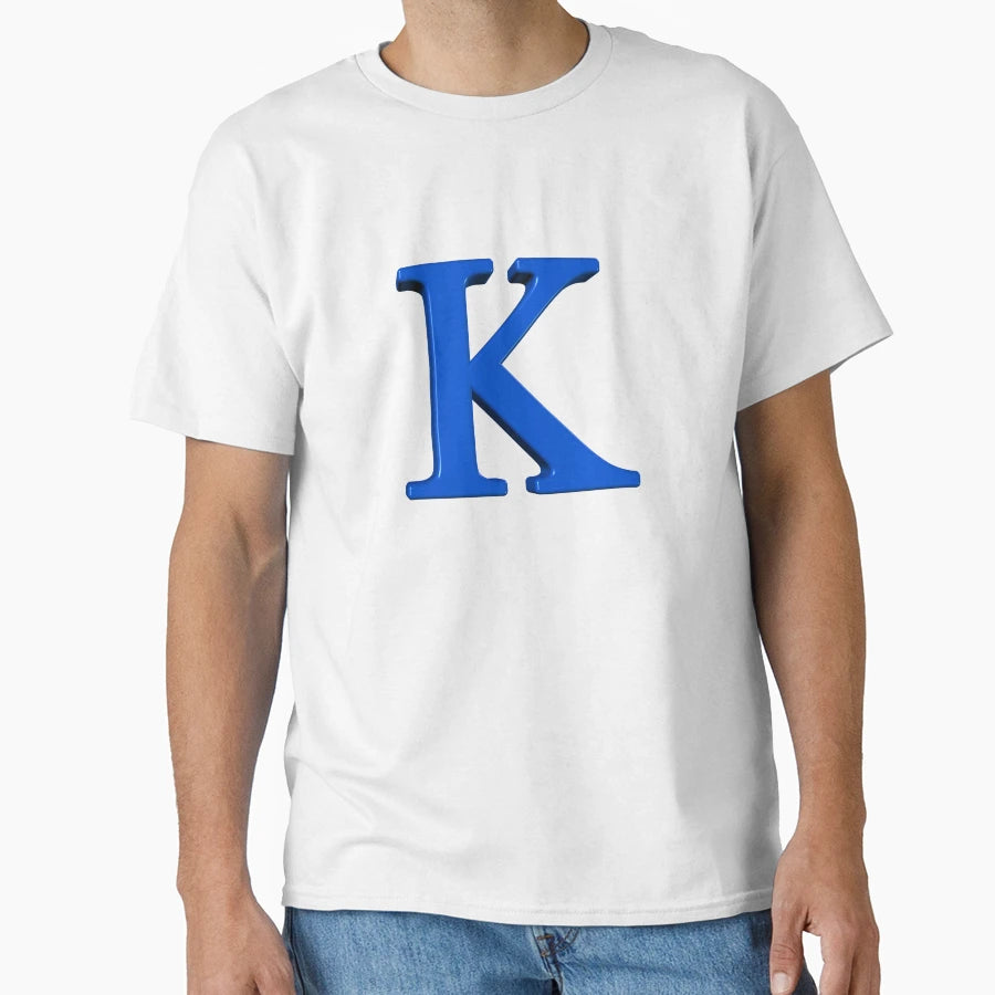 Letter K Dimensional Blue T-Shirt - Aesthetic Graphic Men Women - T-Shirt, Sweatshirt, Hoodie