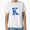 Letter K Dimensional Blue T-Shirt - Aesthetic Graphic Men Women - T-Shirt, Sweatshirt, Hoodie
