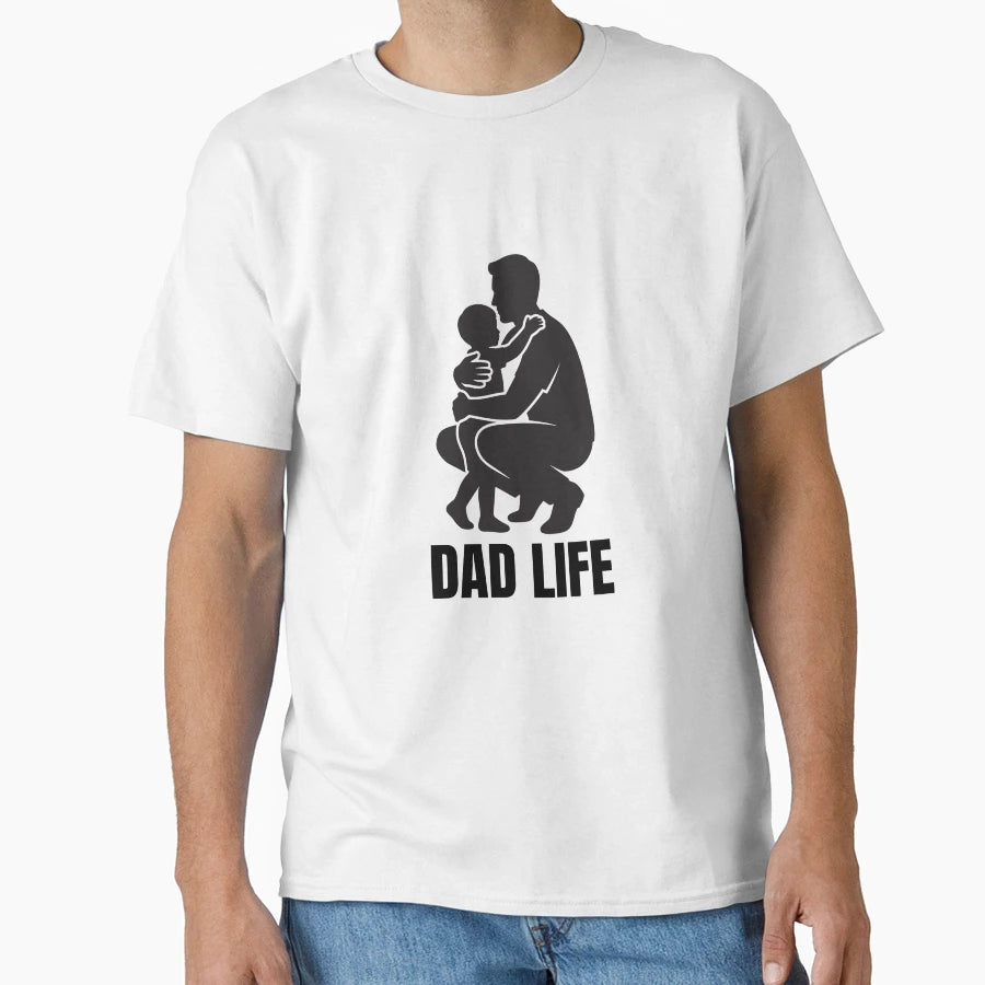 Dad Life Typography Proud Father T-Shirt - Fun Novelty Design for Adults - T-Shirt, Sweatshirt, Hoodie