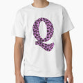Purple Letter Q Leopard Cheetah T-Shirt - Aesthetic Graphic Men Women - T-Shirt, Sweatshirt, Hoodie