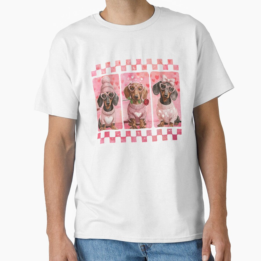 Retro Dachshund Valentine by Benjaminerickso - Adult & Kids T-Shirts, Sweatshirts & Hoodies apparel design preview 1