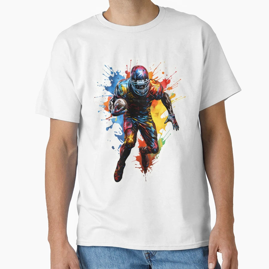 Football Player Ball Splashes T-Shirt - Streetwear Style Men Women - T-Shirt, Sweatshirt, Hoodie