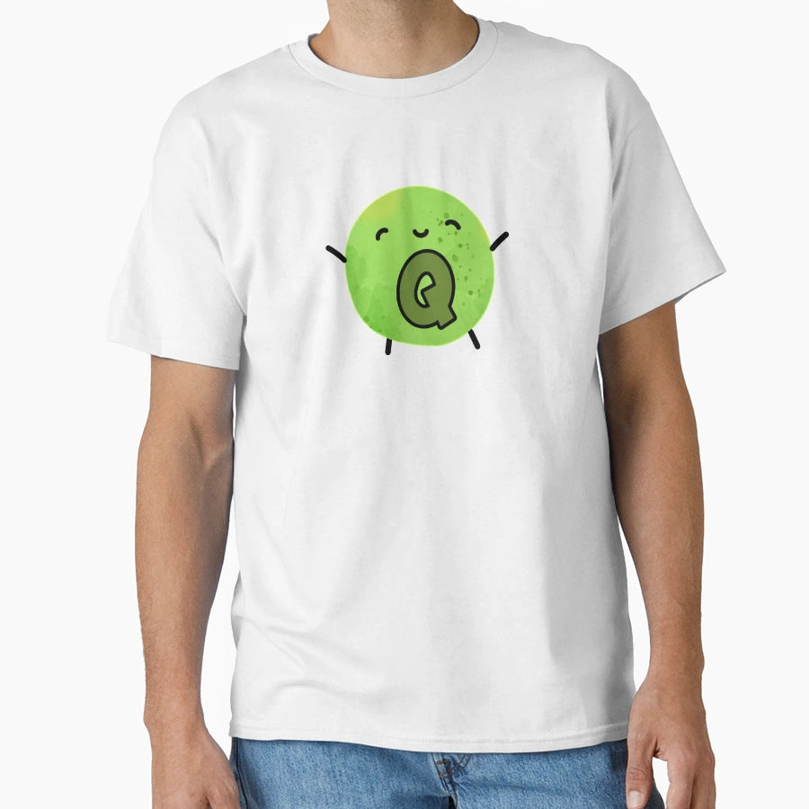 Alphabet Letter Q Pea Happy T-Shirt - Casual Everyday Wear Unisex - T-Shirt, Sweatshirt, Hoodie
