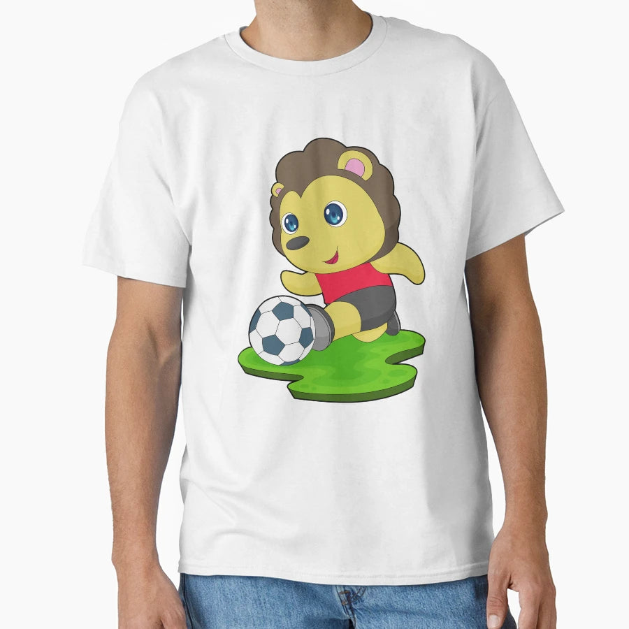 Lion Soccer Player Soccer T-Shirt - Minimalist Print Unisex - T-Shirt, Sweatshirt, Hoodie
