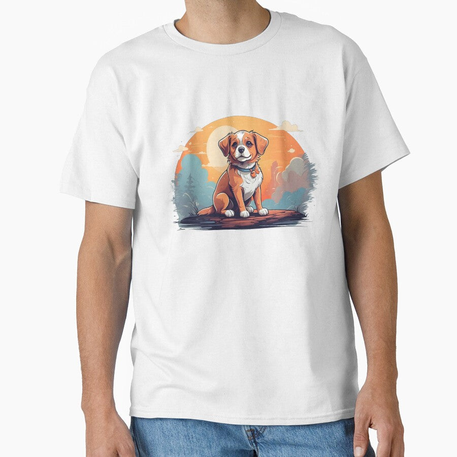 Cute dog in the fog by Karaz's Animal Kingdom - Adult & Kids T-Shirts, Sweatshirts & Hoodies apparel design preview 1