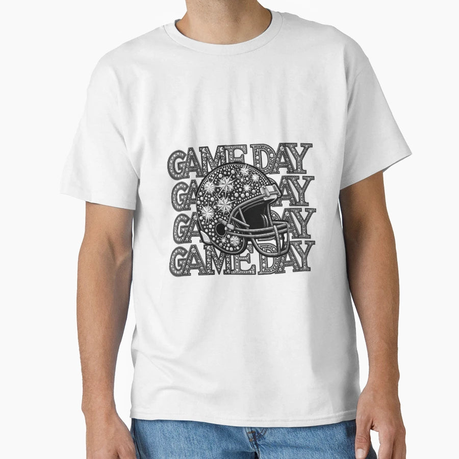 Game Day Football Png Faux Embroidery T-Shirt - Trendy Graphic Unisex - T-Shirt, Sweatshirt, Hoodie