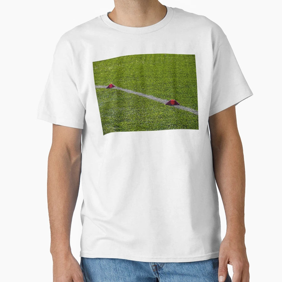 Marker Football Field Photo T-Shirt - Casual Everyday Wear Men Women - T-Shirt, Sweatshirt, Hoodie