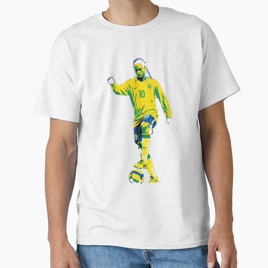 Ronaldinho Vibrant Brazil Number 10 T-Shirt - Trendy Graphic Unisex - T-Shirt, Sweatshirt, Hoodie