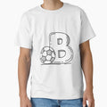 Illustration Soccer Ball Beside Letter B T-Shirt - Minimalist Print Unisex - T-Shirt, Sweatshirt, Hoodie
