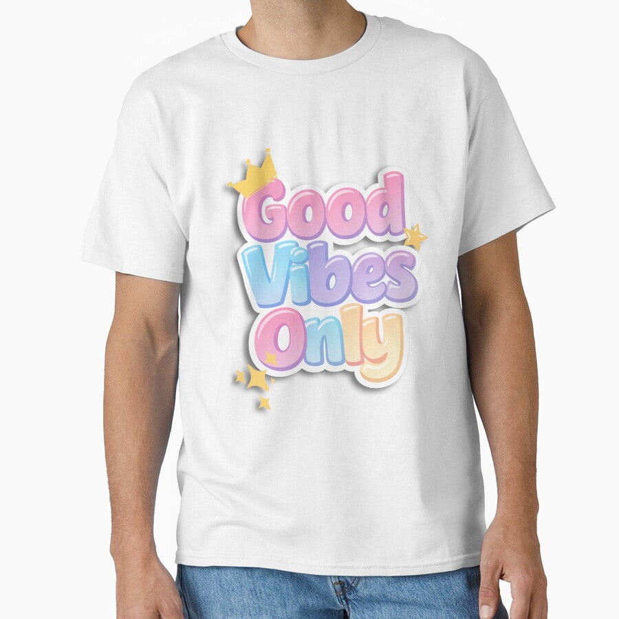 Good Vibes Only Colorful Typography Design Positive - Adult & Kids T-Shirts, Sweatshirts & Hoodies apparel design preview 1