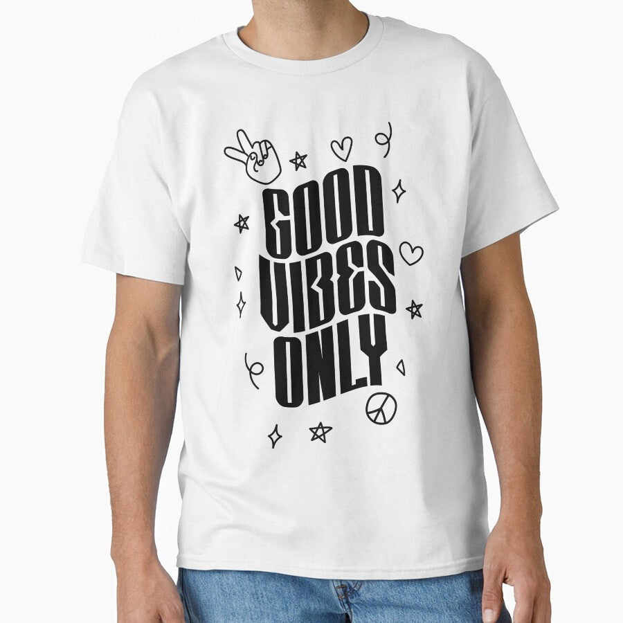 Positive Peace Sign Typography Good Vibes Only by - Adult & Kids T-Shirts, Sweatshirts & Hoodies apparel design preview 1