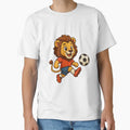 Lion Footballer Football Ball T-Shirt - Custom Art Print Unisex - T-Shirt, Sweatshirt, Hoodie