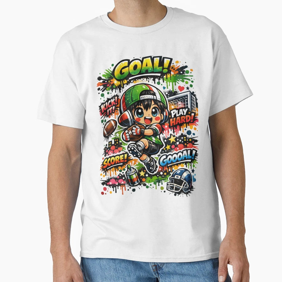 Goal Dreamer Kawaii Graffiti Soccer T-Shirt - Casual Everyday Wear Unisex - T-Shirt, Sweatshirt, Hoodie