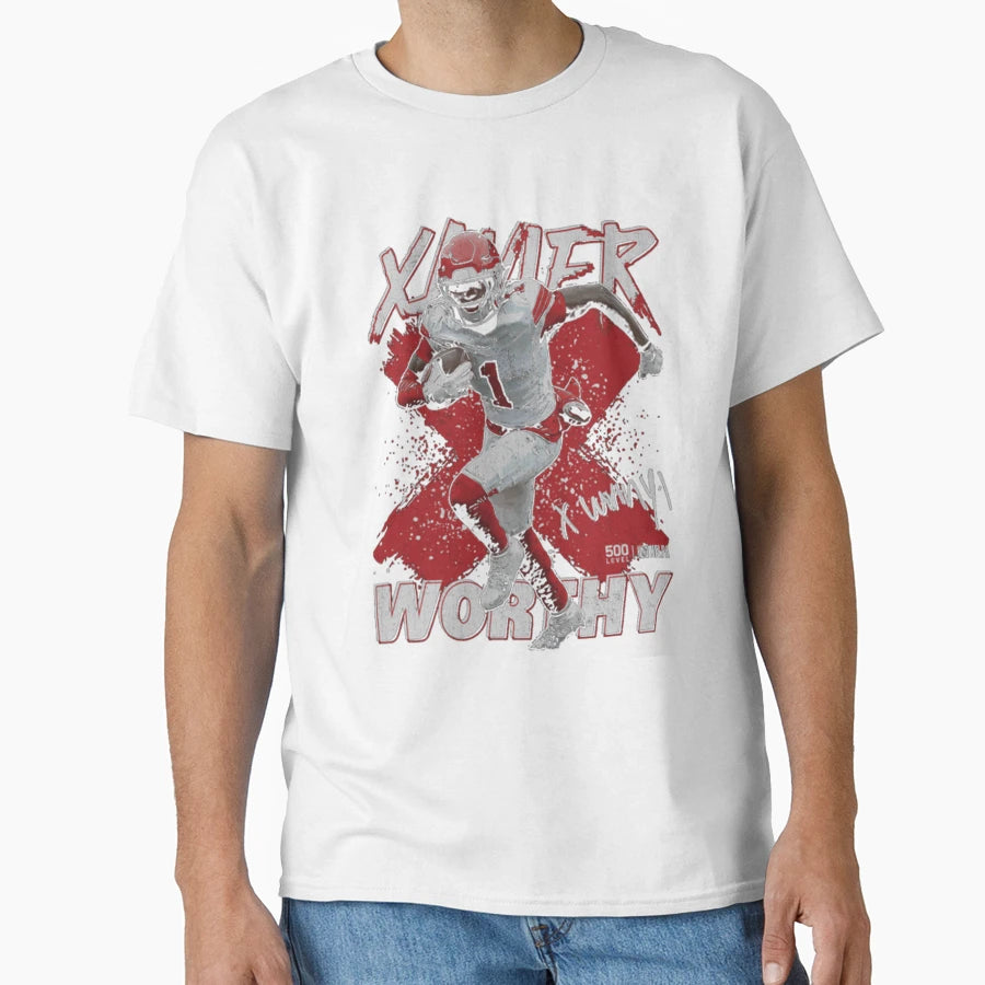 Xavier Worthy Football Action Artwork T-Shirt - Streetwear Style Unisex - T-Shirt, Sweatshirt, Hoodie