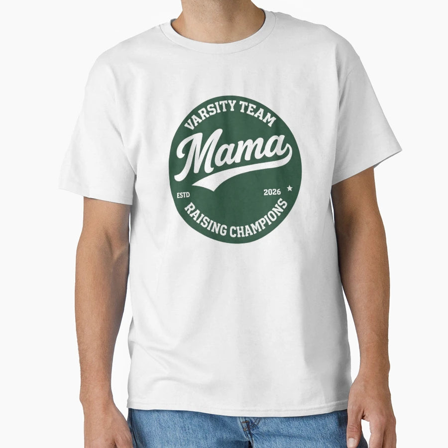 Mama Raising Champions Varsity T-Shirt - Minimalist Print for Adults - T-Shirt, Sweatshirt, Hoodie