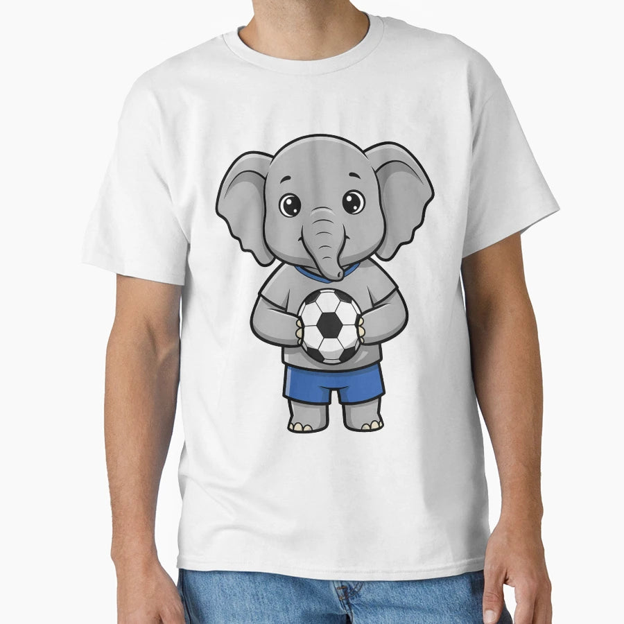 Elephant Soccer Player Ball T-Shirt - Custom Art Print Unisex - T-Shirt, Sweatshirt, Hoodie