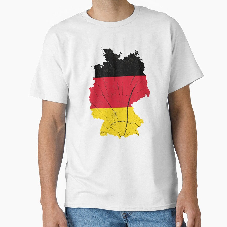 Germany Flag Map Wood Effect by Blok45 - Adult & Kids T-Shirts, Sweatshirts & Hoodies apparel design preview 1