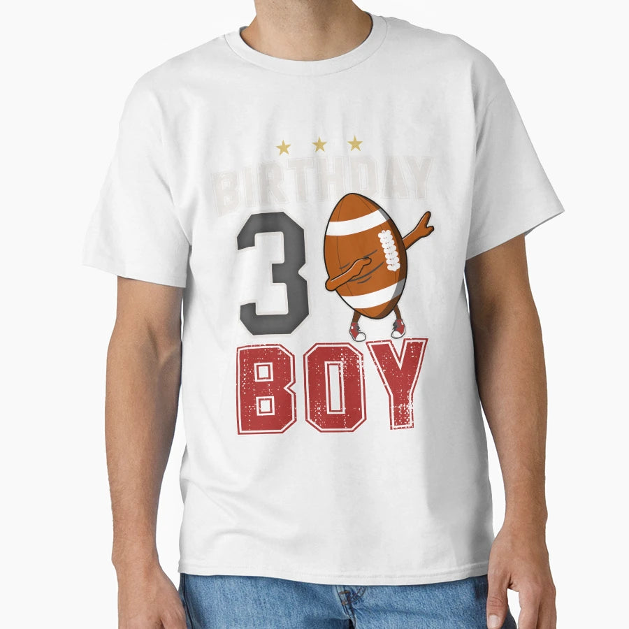 3 Three Year Birthday Football T-Shirt - Casual Everyday Wear for Adults - T-Shirt, Sweatshirt, Hoodie