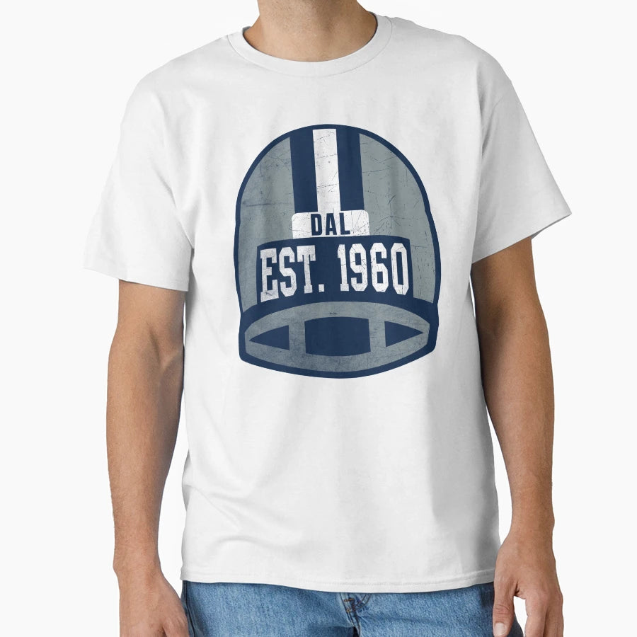Dallas Throwback Football Helmet T-Shirt - Novelty Apparel Unisex - T-Shirt, Sweatshirt, Hoodie