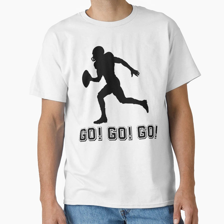 American Football Football Logo Runs T-Shirt - Minimalist Print Men Women - T-Shirt, Sweatshirt, Hoodie
