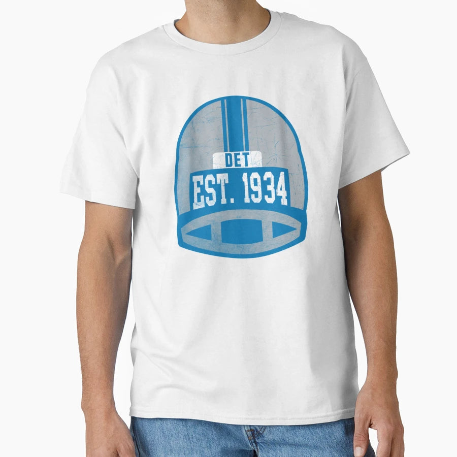 Detroit Throwback Football Helmet T-Shirt - Novelty Apparel Unisex - T-Shirt, Sweatshirt, Hoodie
