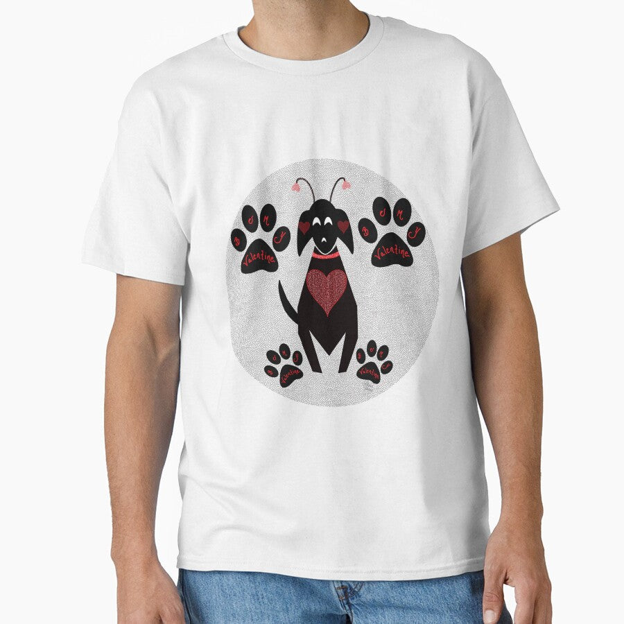 Mid-Century Modern Funny Valentine Dog Pattern by Old - Adult & Kids T-Shirts, Sweatshirts & Hoodies apparel design preview 1