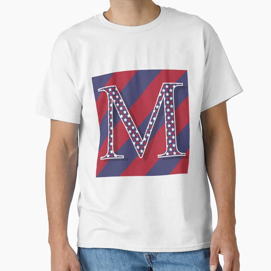 Letter M Americana Old Glory Red And T-Shirt - Streetwear Style Men Women - T-Shirt, Sweatshirt, Hoodie