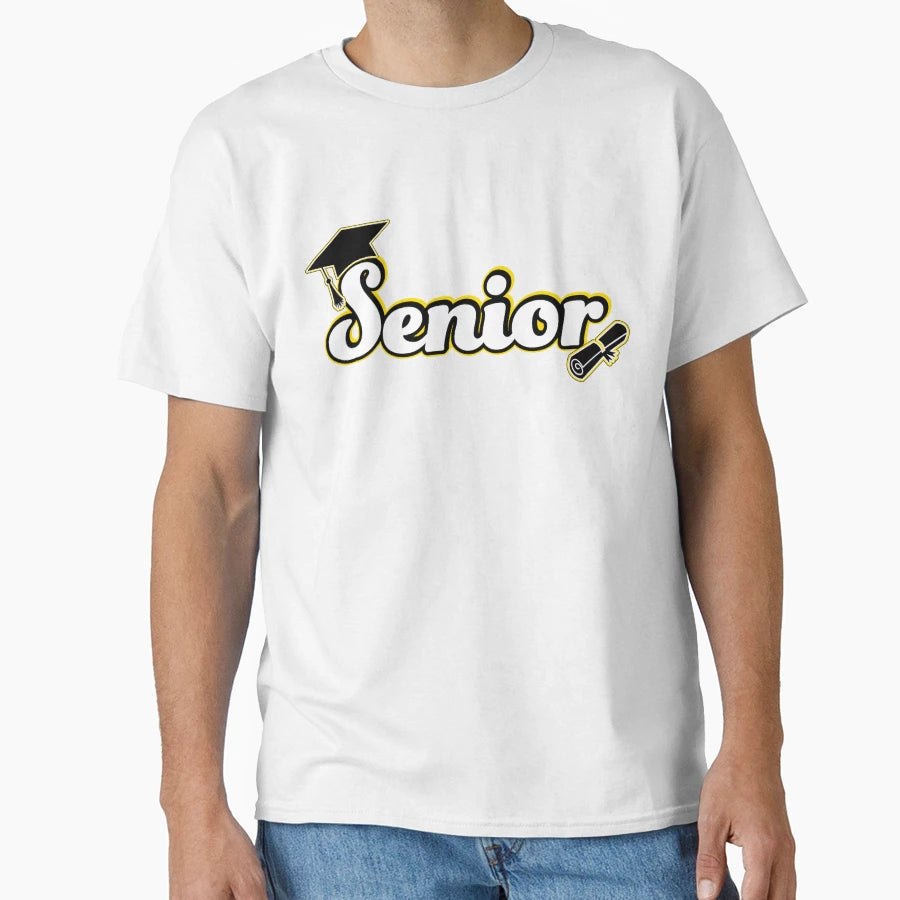 Senior Graduation Black And Yellow T-Shirt - Fun Novelty Design Men Women - T-Shirt, Sweatshirt, Hoodie