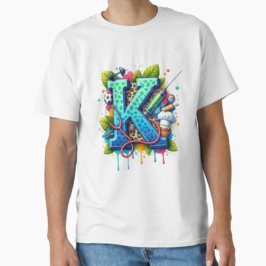 Alphabet Fusion Art Letter K Z T-Shirt - Unique Graphic Men Women - T-Shirt, Sweatshirt, Hoodie