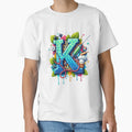 Alphabet Fusion Art Letter K Z T-Shirt - Unique Graphic Men Women - T-Shirt, Sweatshirt, Hoodie