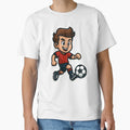 Cartoon Soccer Kicking Ball Illustration T-Shirt - Unique Graphic Unisex - T-Shirt, Sweatshirt, Hoodie
