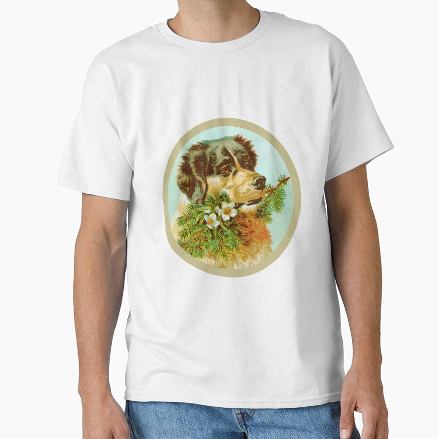 Vintage Christmas Dog by turkmenboy1 - Adult & Kids T-Shirts, Sweatshirts & Hoodies apparel design preview 1