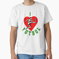 I Love Futbol Striker Heart T-Shirt - Trendy Graphic Unisex - T-Shirt, Sweatshirt, Hoodie