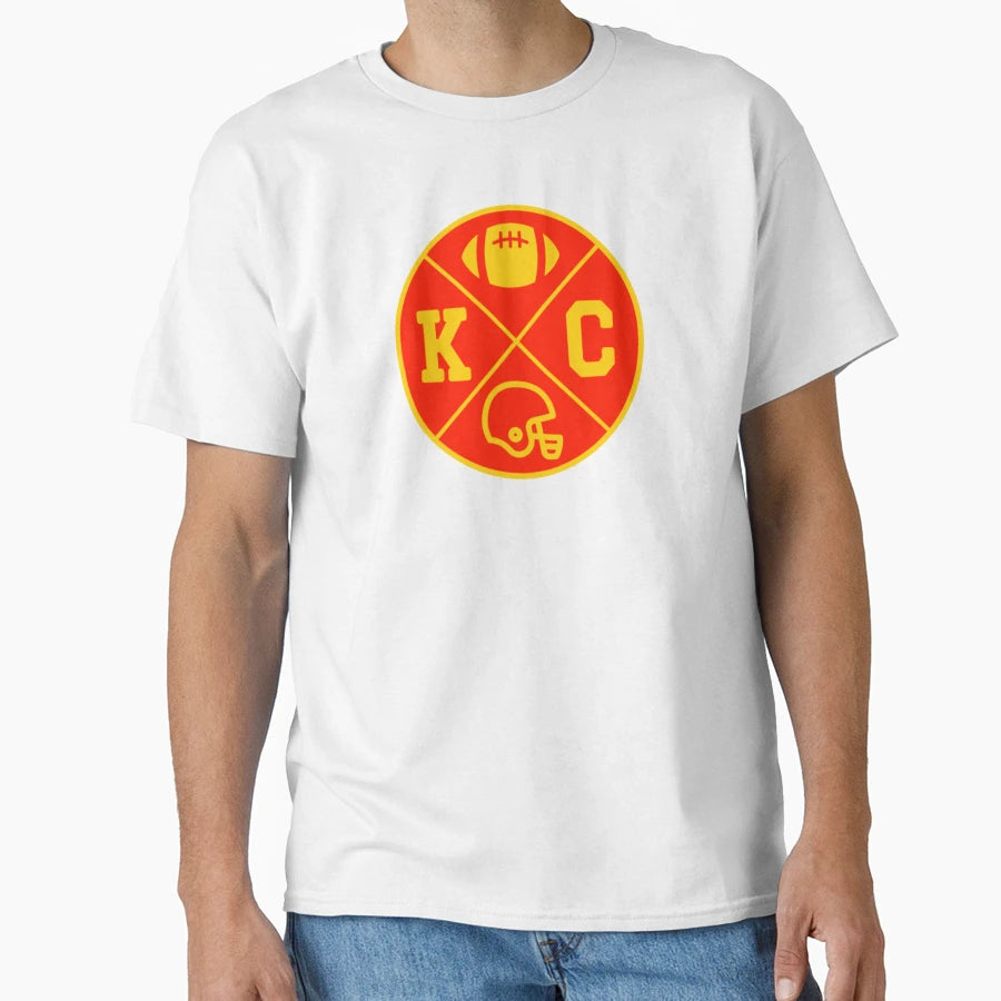 Chiefs Helmet Kc Kansas City Circle Pie T-Shirt - Graphic Print for Adults - T-Shirt, Sweatshirt, Hoodie