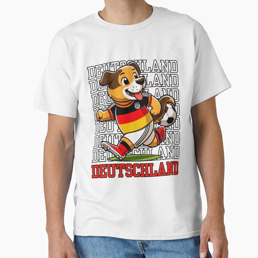 Dog Playing Football Germany Deutschland Edition by - Adult & Kids T-Shirts, Sweatshirts & Hoodies apparel design preview 1
