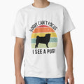 Cute Retro Sunset Pug lover design black text by - Adult & Kids T-Shirts, Sweatshirts & Hoodies apparel design preview 1
