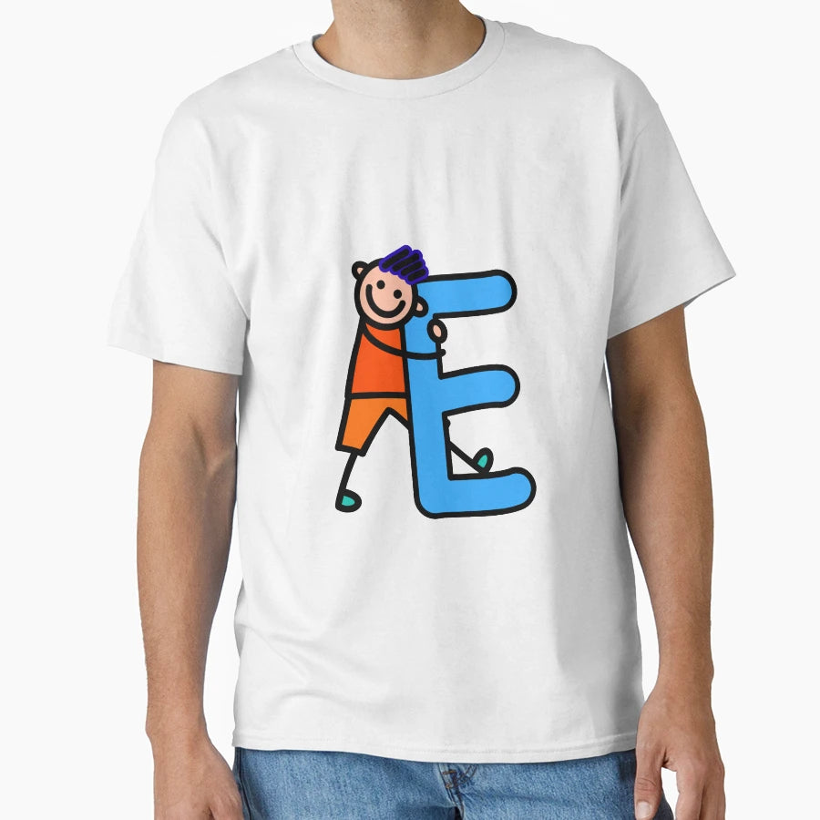Letter E Alphabet Colorful T-Shirt - Casual Everyday Wear Men Women - T-Shirt, Sweatshirt, Hoodie