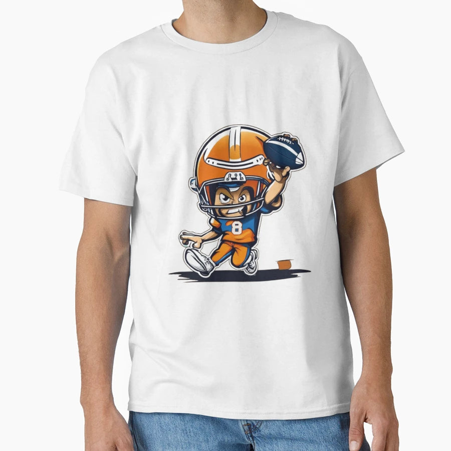 Cartoon Character Playing Football T-Shirt - Streetwear Style Unisex - T-Shirt, Sweatshirt, Hoodie