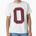 Number 0 Maroon Zero Sports Number 0 T-Shirt - Minimalist Print Men Women - T-Shirt, Sweatshirt, Hoodie