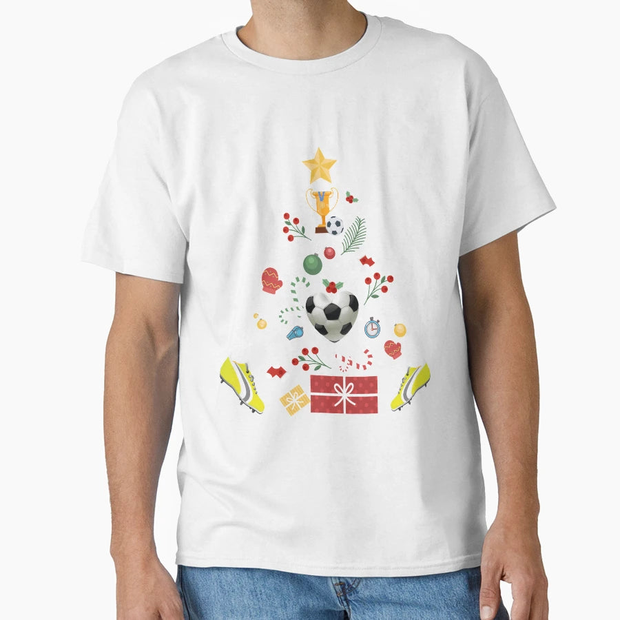 Funny Soccer Tree Hat Snow Santa T-Shirt - Fun Novelty Design Unisex - T-Shirt, Sweatshirt, Hoodie