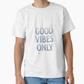 Good Vibes Only Design Shiny Silver Blue Metallic - Adult & Kids T-Shirts, Sweatshirts & Hoodies apparel design preview 1