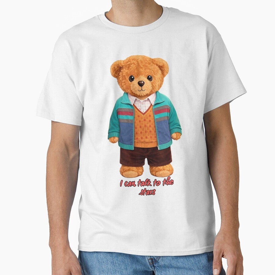 Cute Astronomer Bear in Sweater Vest Retro - Adult & Kids T-Shirts, Sweatshirts & Hoodies apparel design preview 1