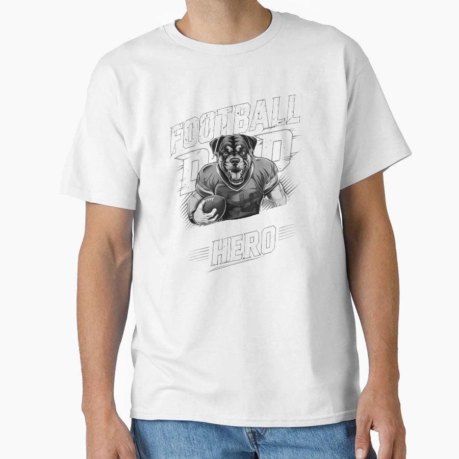 Football Dad Touchdown Hero Rottweiler T-Shirt - Novelty Apparel Men Women - T-Shirt, Sweatshirt, Hoodie