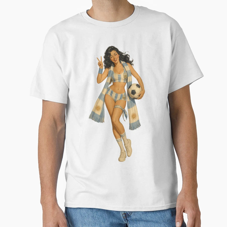 Football Fan Pinup Soccer Spirit T-Shirt - Trendy Graphic Men Women - T-Shirt, Sweatshirt, Hoodie