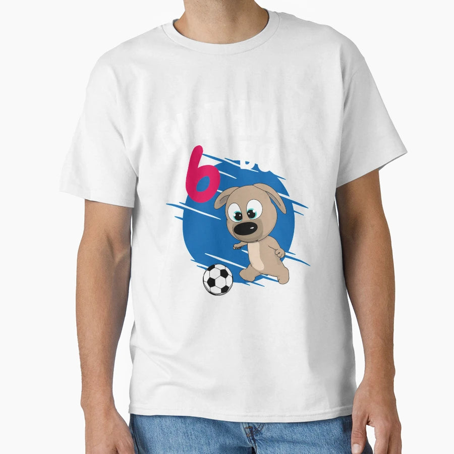 Birthday 6 Years Pup Soccer T-Shirt - Aesthetic Graphic Unisex - T-Shirt, Sweatshirt, Hoodie