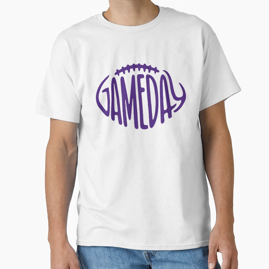 Gameday Purple Football T-Shirt - Graphic Print Unisex - T-Shirt, Sweatshirt, Hoodie