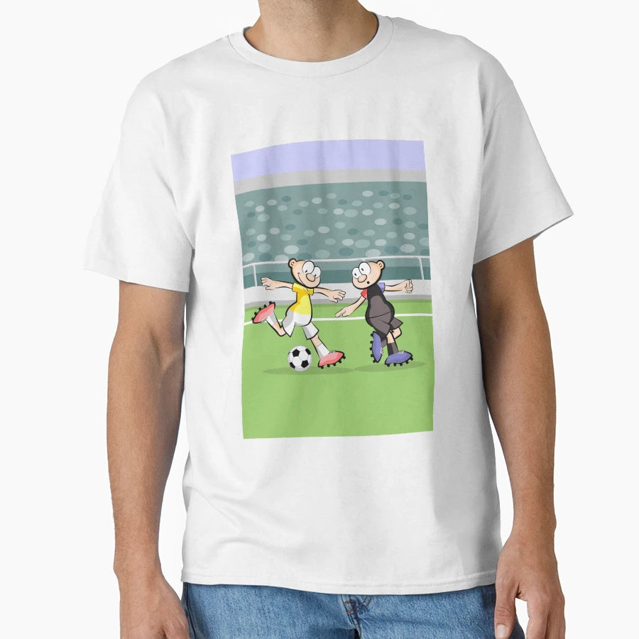 Soccer Player Hits Ball Hard T-Shirt - Streetwear Style for Adults - T-Shirt, Sweatshirt, Hoodie